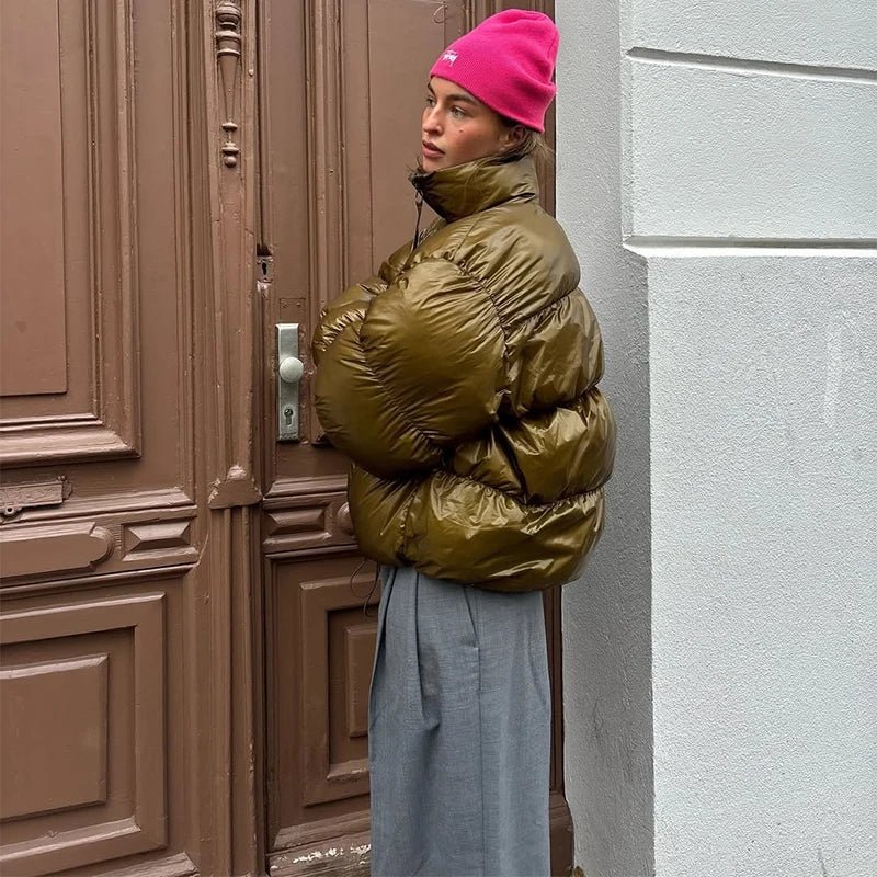 Olivia lesklá péřová bunda