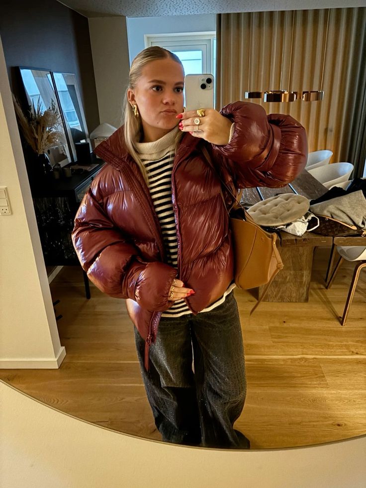 Olivia lesklá péřová bunda