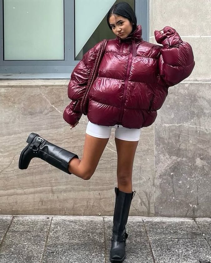 Olivia lesklá péřová bunda