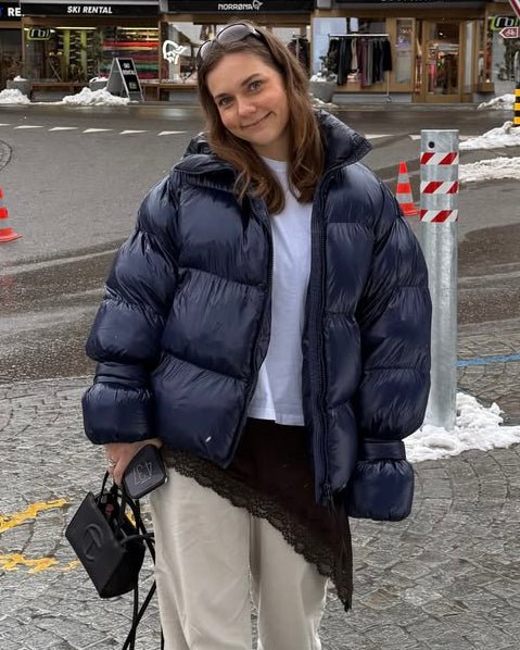 Olivia lesklá péřová bunda