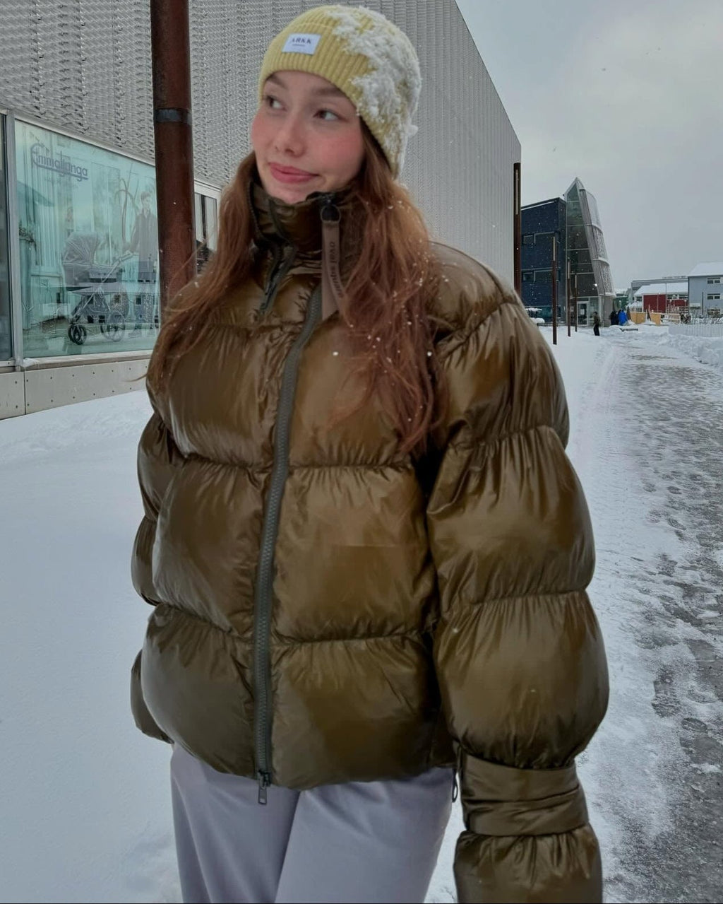 Olivia lesklá péřová bunda