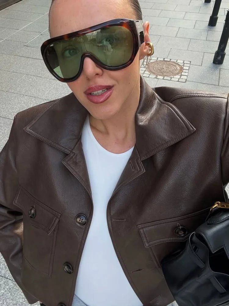 Rachelle krátká bunda z eko kůže