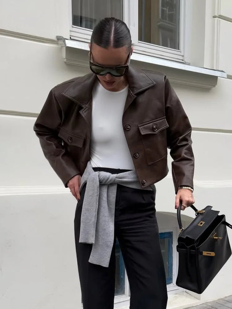 Rachelle krátká bunda z eko kůže