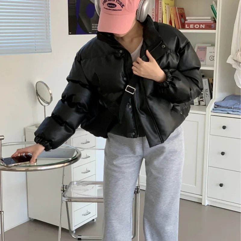 Prošívaná bunda Samantha z umělé kůže