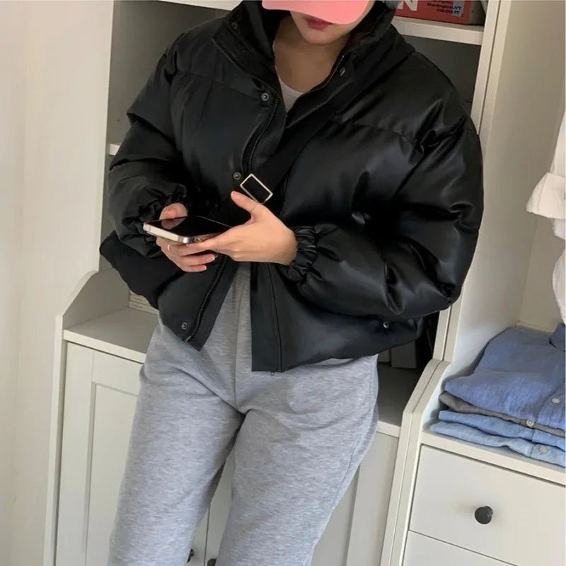 Prošívaná bunda Samantha z umělé kůže