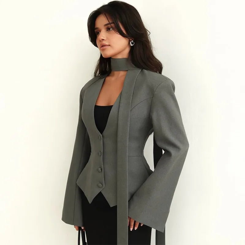 Scarlett blazer kabát s šálou