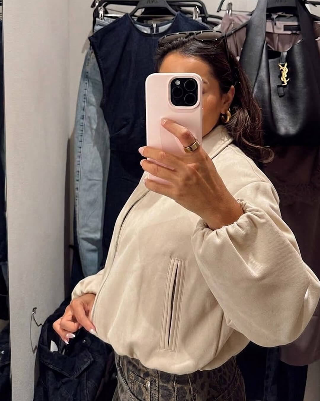 Seraphina bomber bunda s nabíranými rukávy