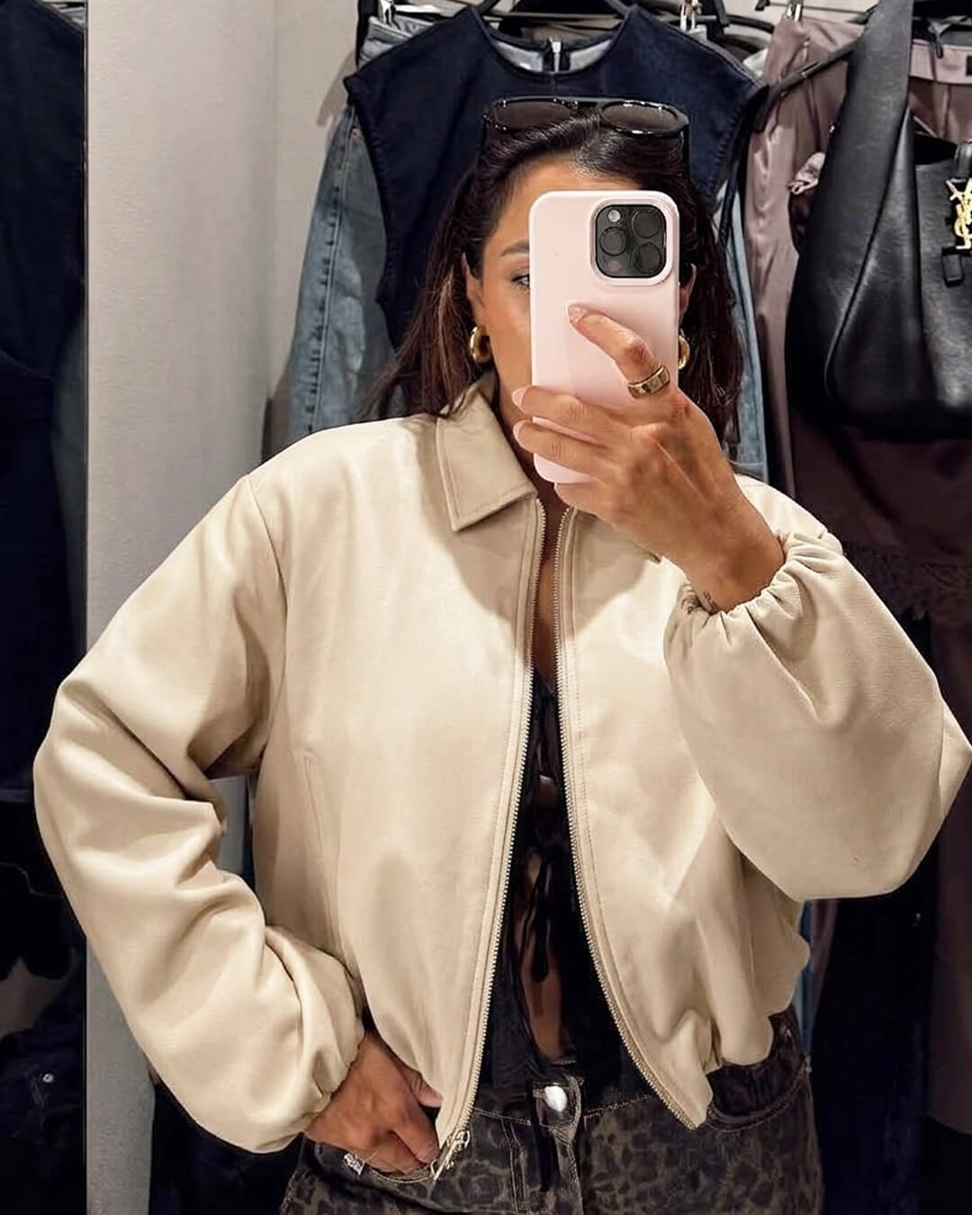 Seraphina bomber bunda s nabíranými rukávy