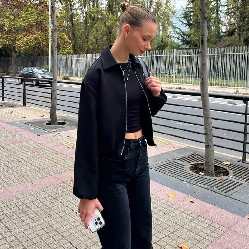 Seraphina bomber bunda s nabíranými rukávy