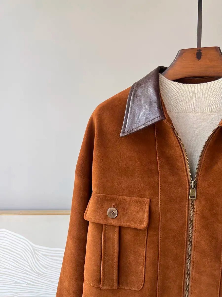 Sharmaine Slim Fit bunda z umělého semiše