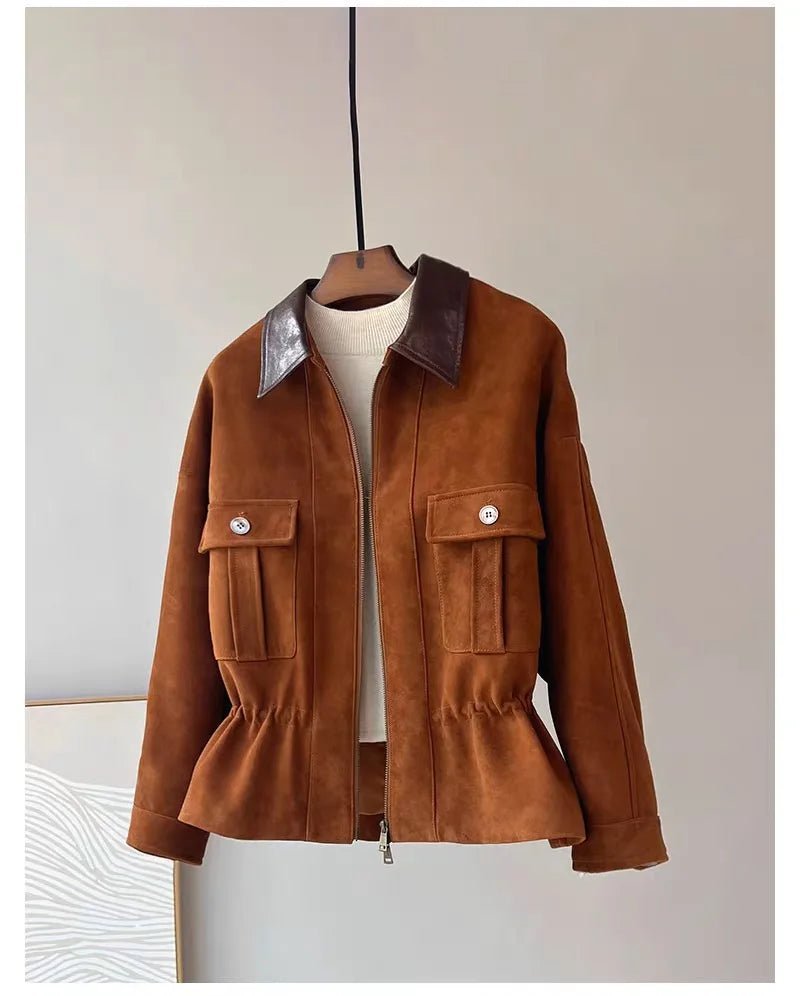 Sharmaine Slim Fit bunda z umělého semiše