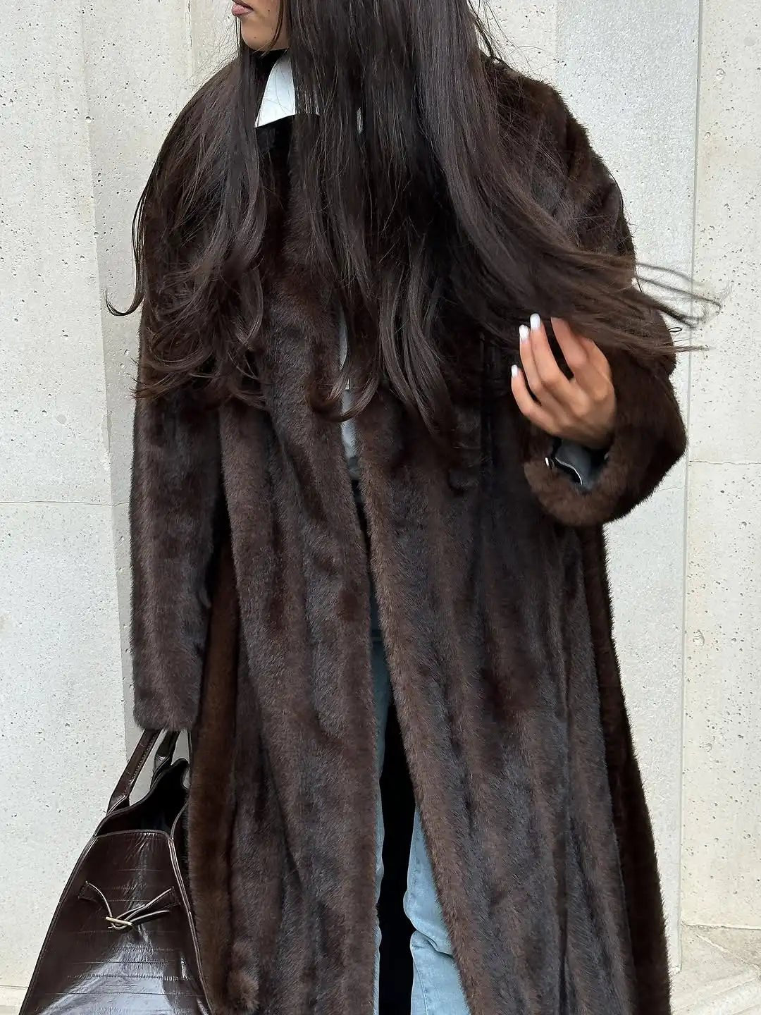 Suzy maxi kabát z umělé kožešiny
