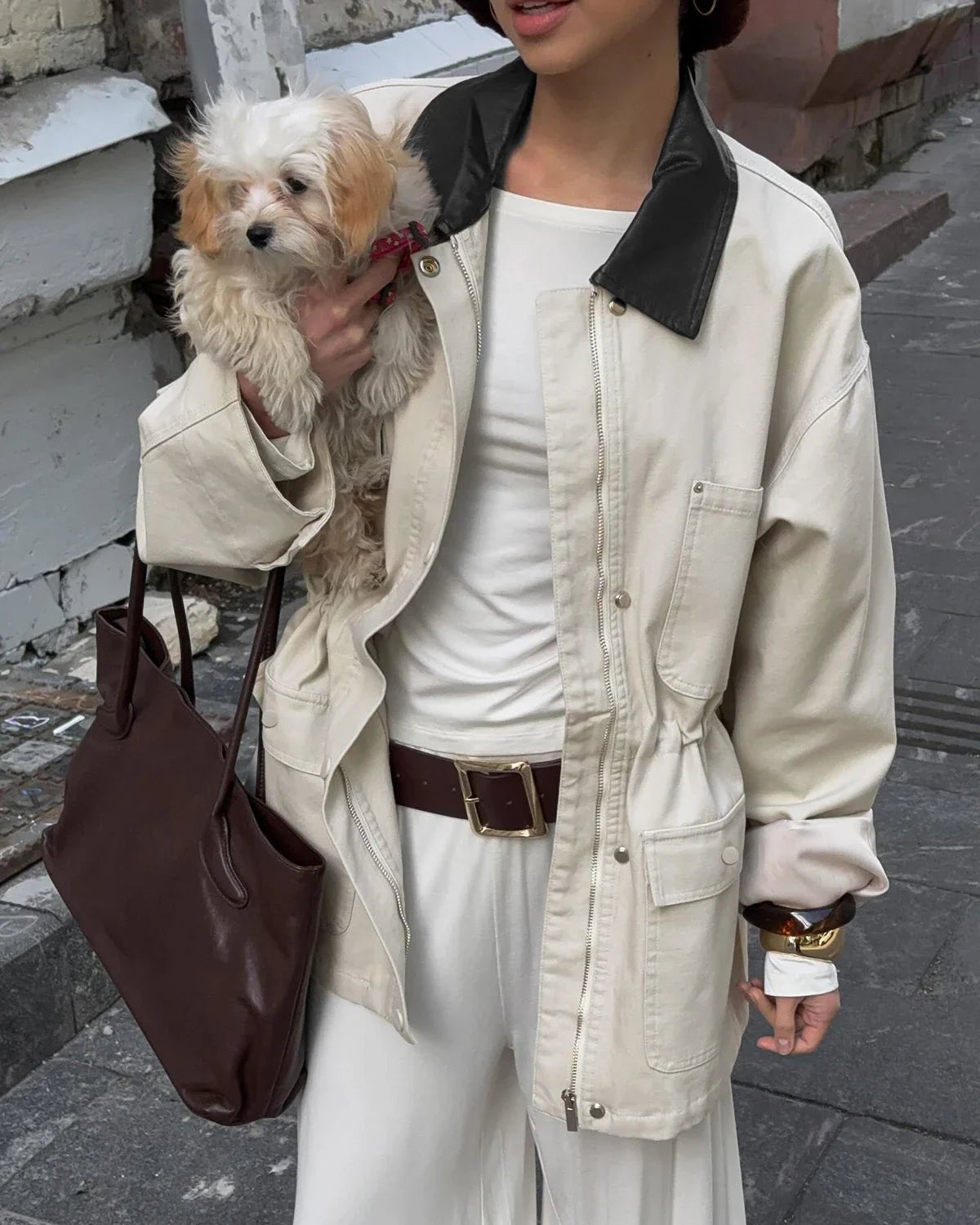 Therese oversized bunda se stahovací šňůrkou