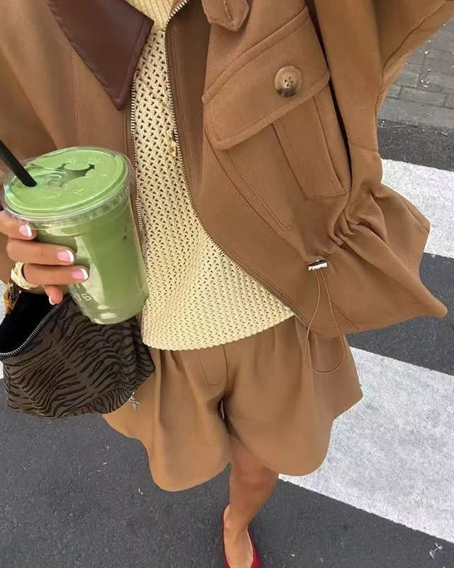 Virginia bunda s batwing rukávy a stahovací šňůrkou