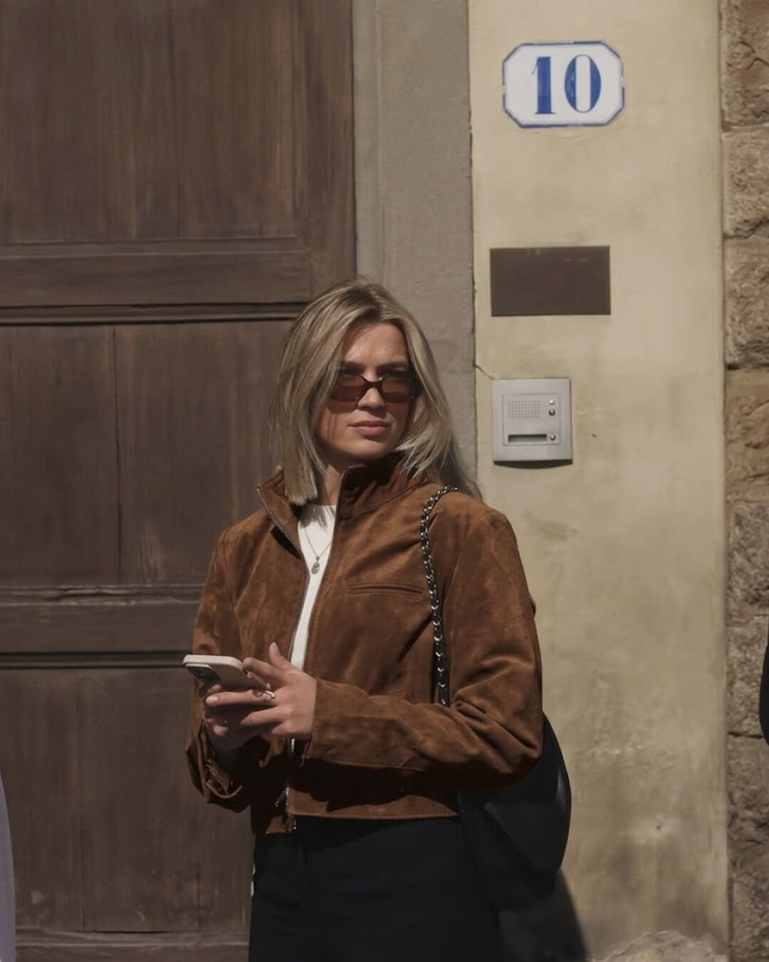 Yza krátká semišová bomber bunda
