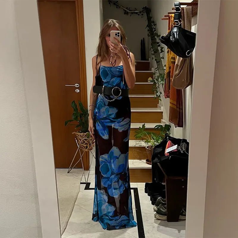 Aileena maxi šaty s tie dye a krajkou