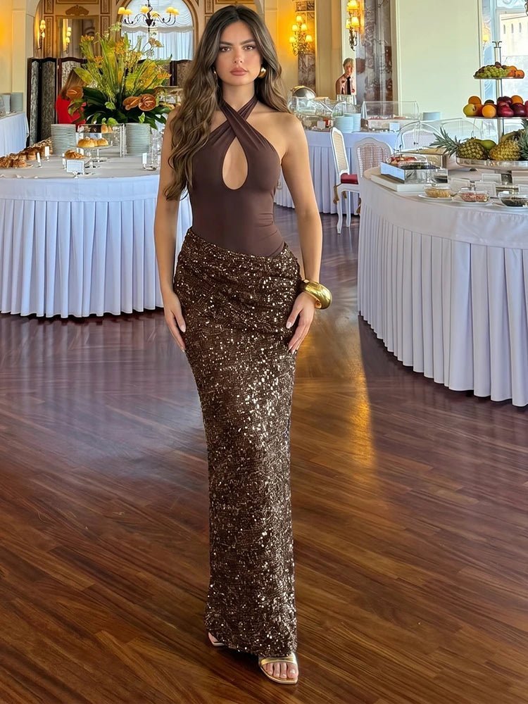 Amelia Krásné maxi šaty se zkříženým vrškem