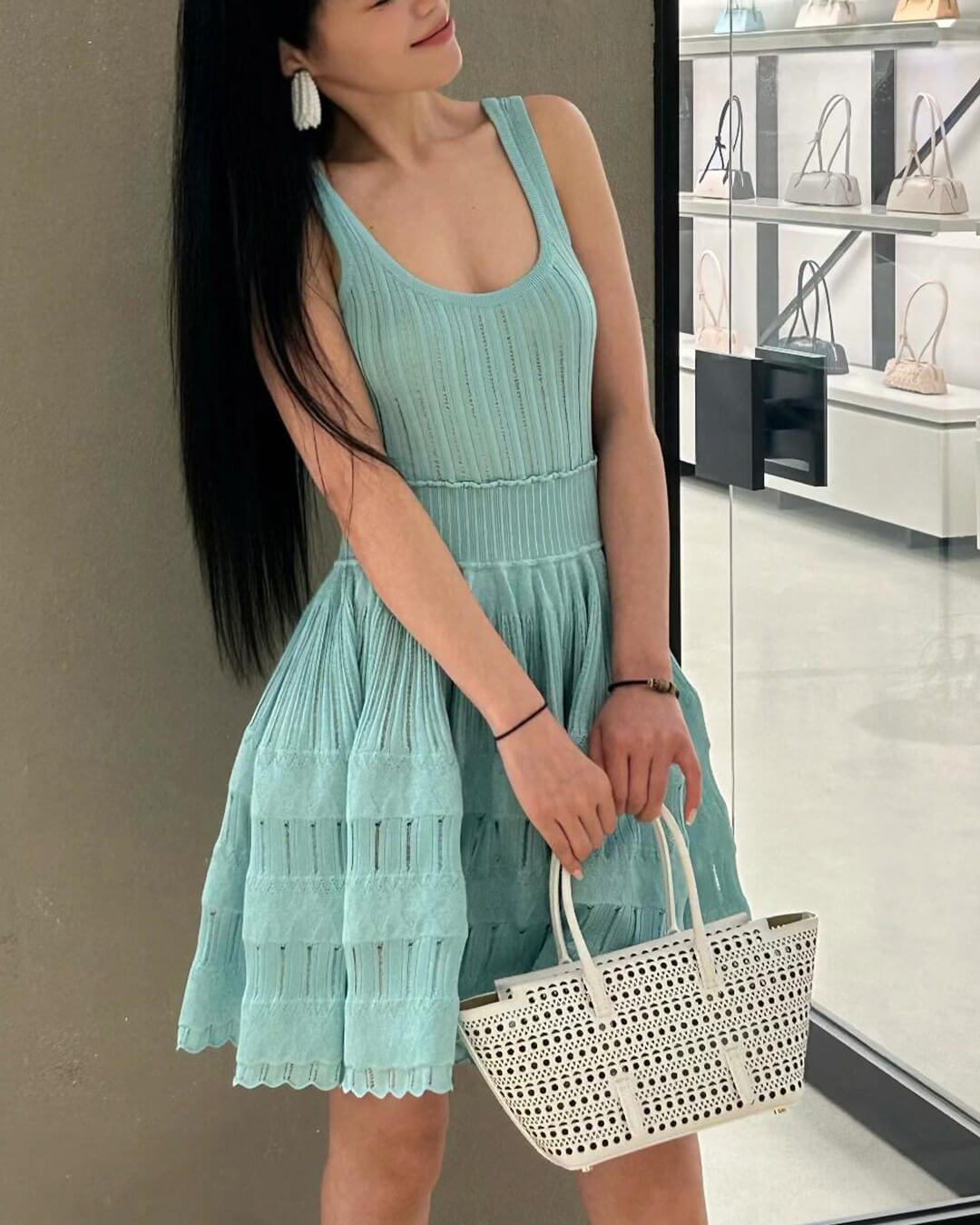 Beatrice pletené mini šaty na ramínka