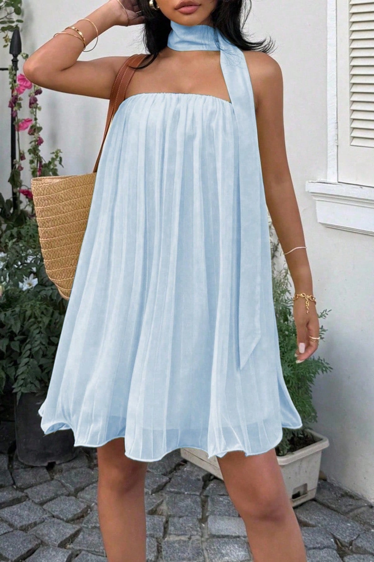 Aliya nařasené bandeau mini šaty