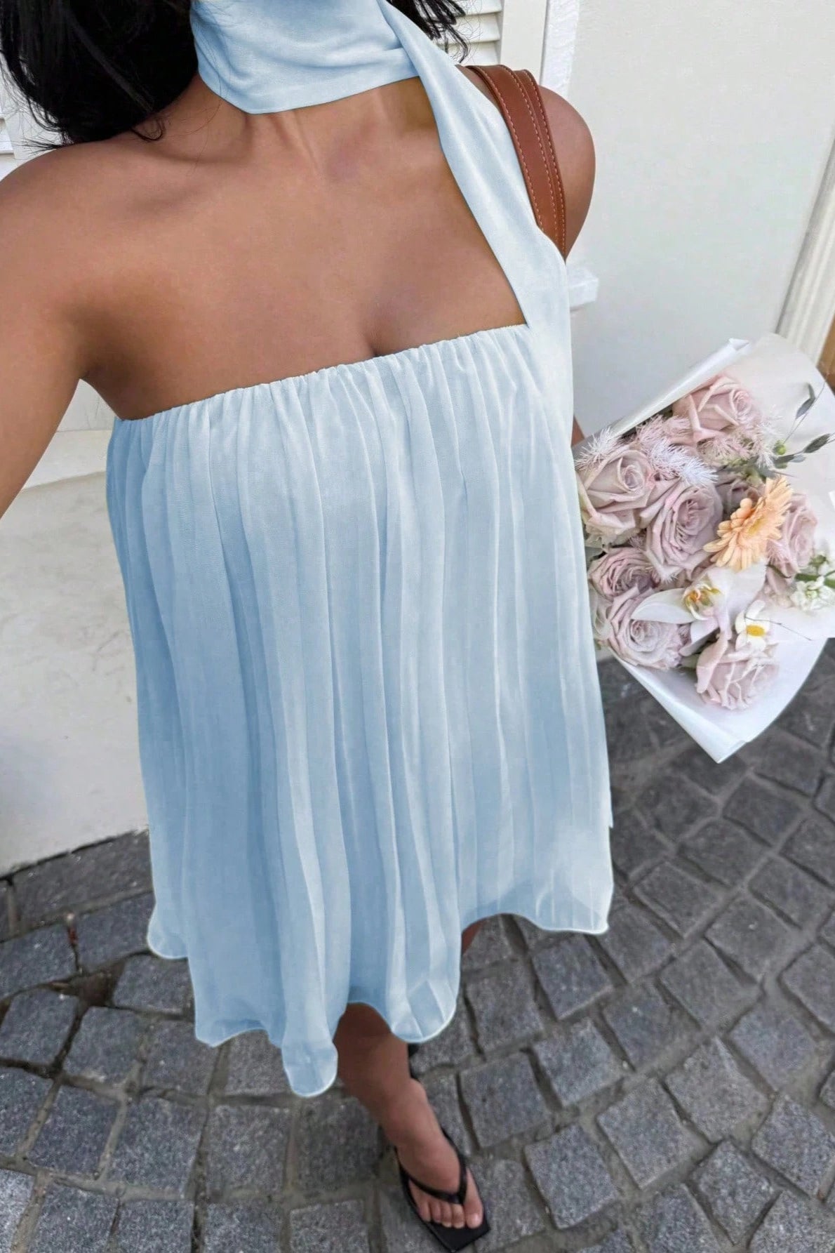 Aliya nařasené bandeau mini šaty