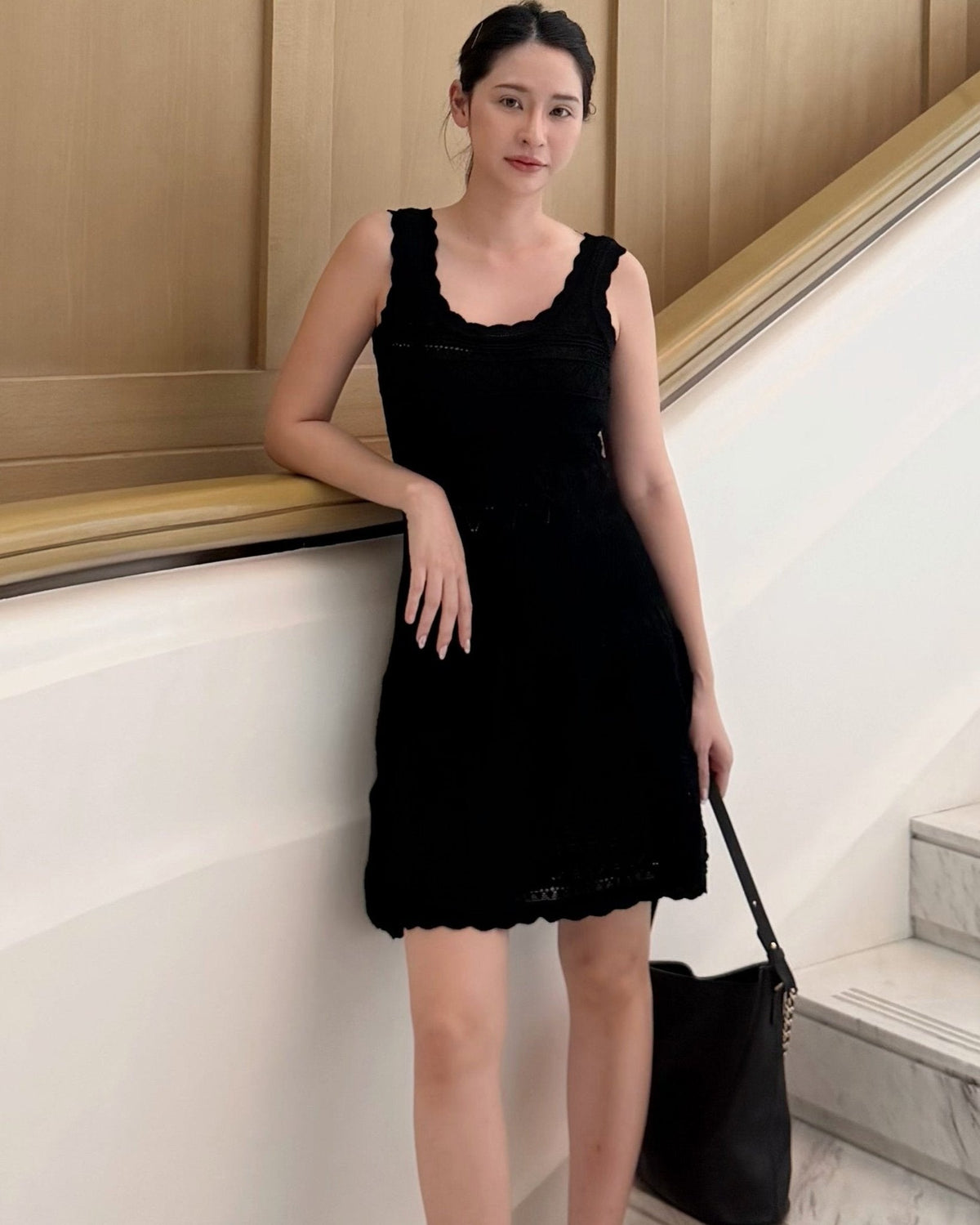 Esther pletené midi šaty s průstřihy
