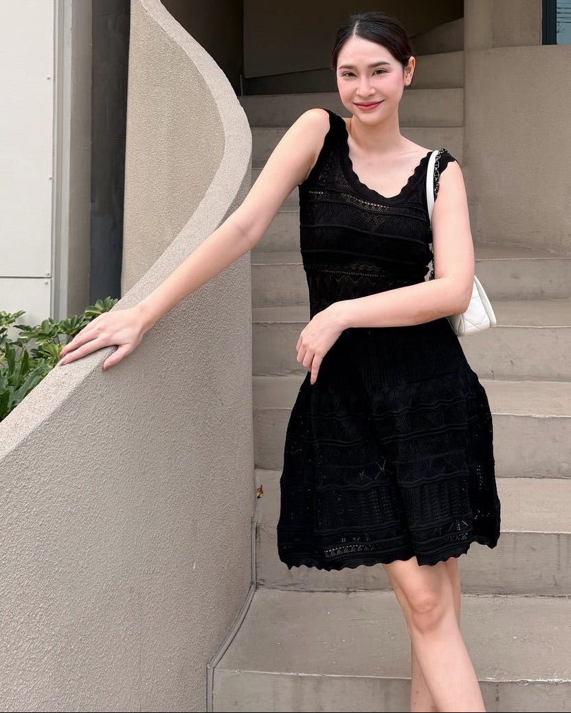 Esther pletené midi šaty s průstřihy