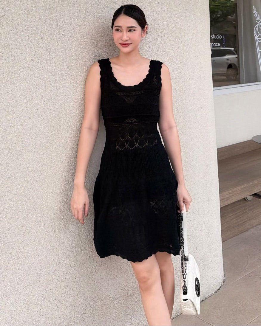 Esther pletené midi šaty s průstřihy