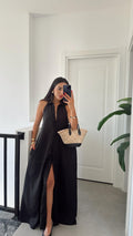 Kaya elegantní maxi šaty s halter výstřihem