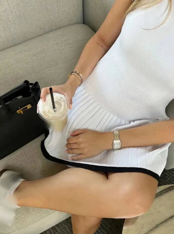 Alice šaty se sníženým pasem a kontrastním úpletem
