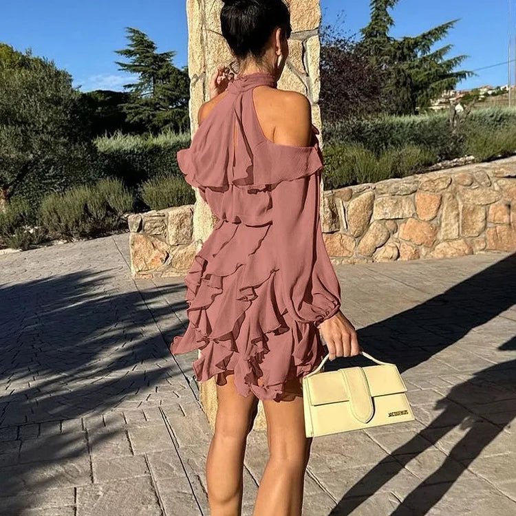 Maureen halterové vrstvené minišaty