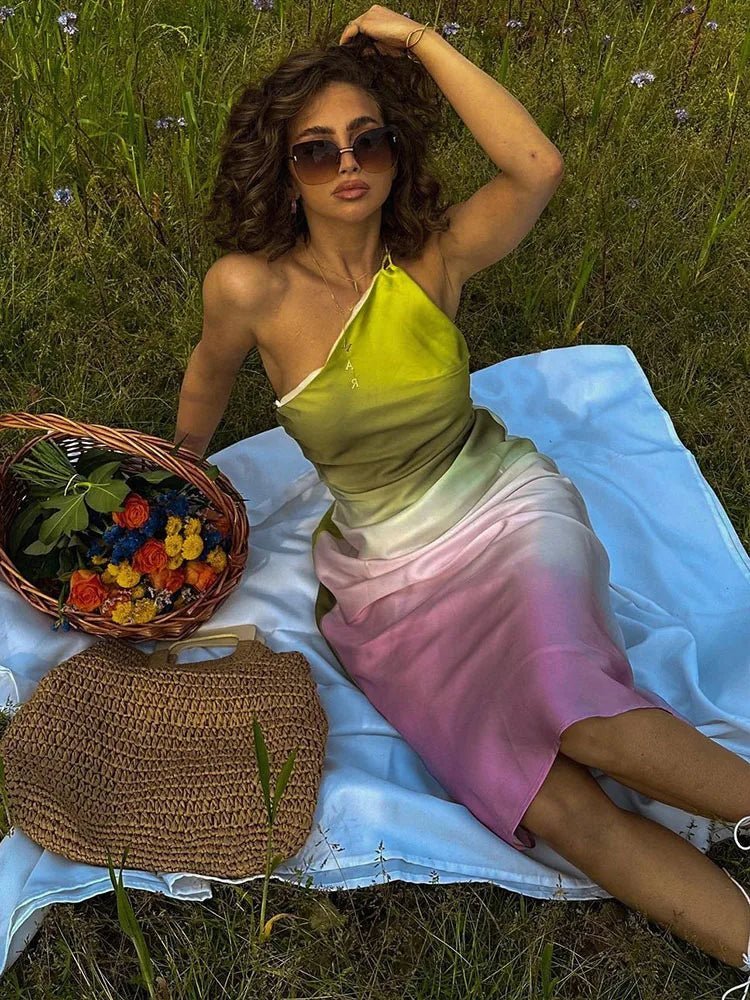 Helena asymetrické off-shoulder šaty