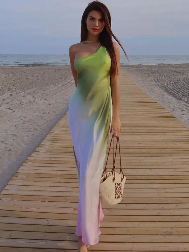 Helena asymetrické off-shoulder šaty