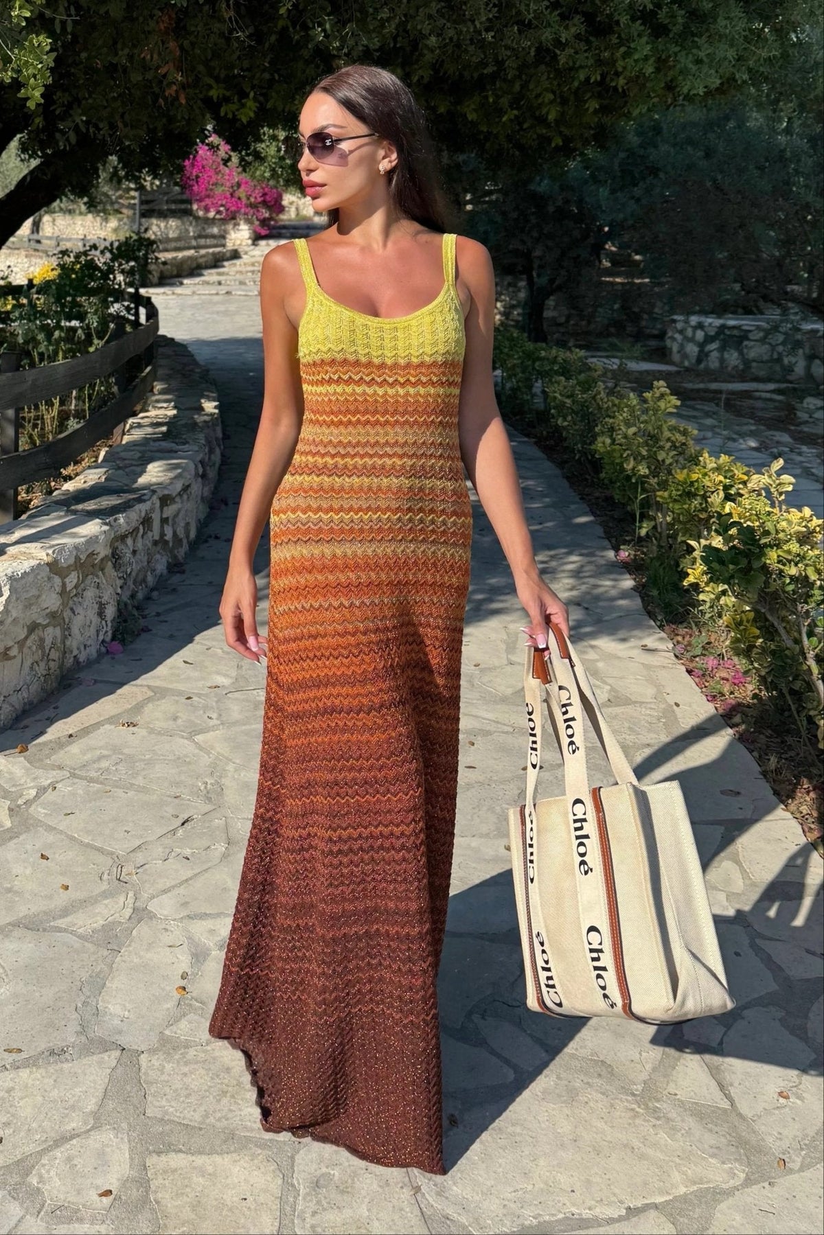Sophia Sunset pletené maxišaty
