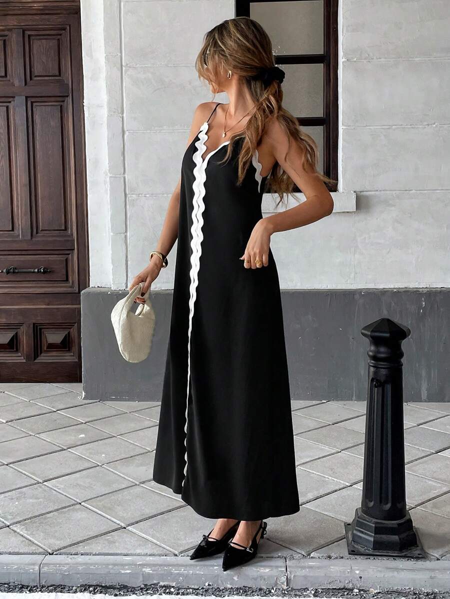 Nina Contrast Maxi šaty