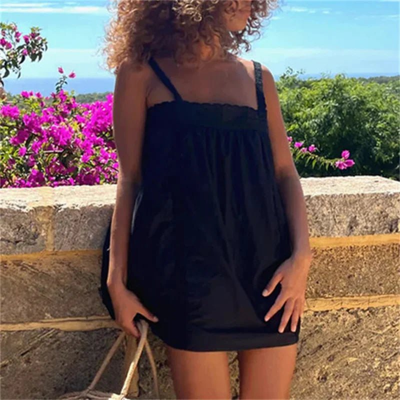 Violet krajkové mini šaty typu babydoll
