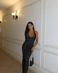 Cassia halter šaty maxi s krajkou