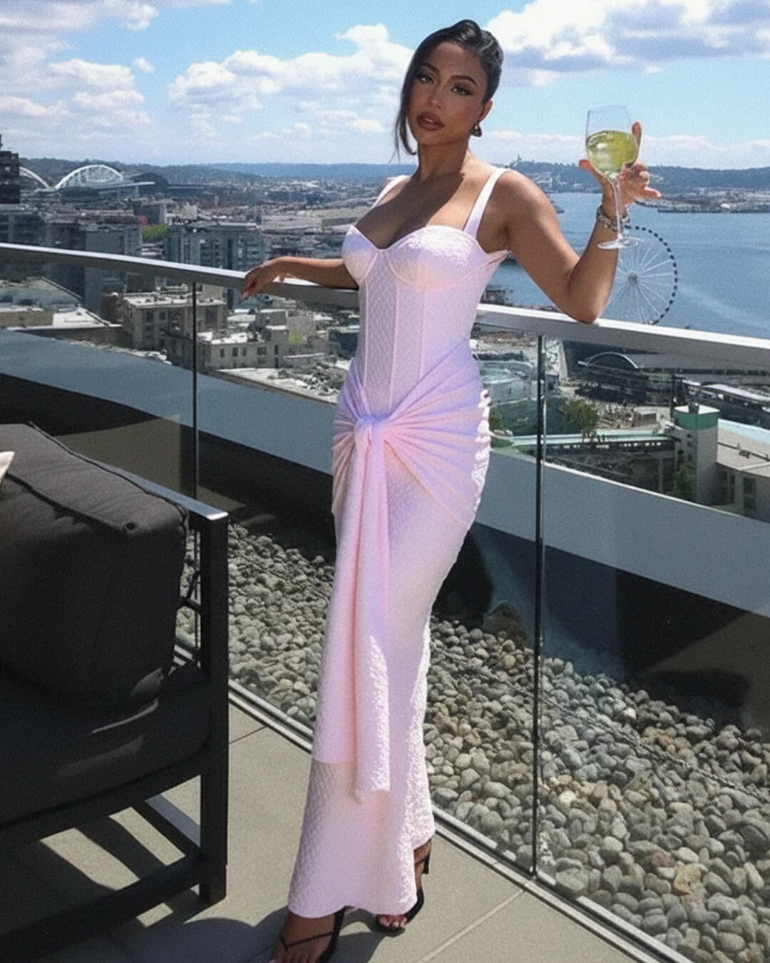 Evette maxi šaty s korzetem bez rukávů