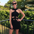 Gisele minišaty s holými rameny a zavazováním za krk
