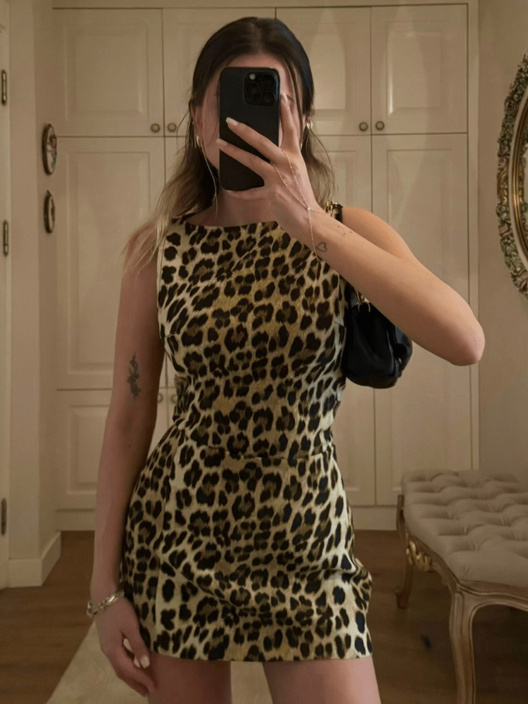Leona mini šaty s leopardím vzorem