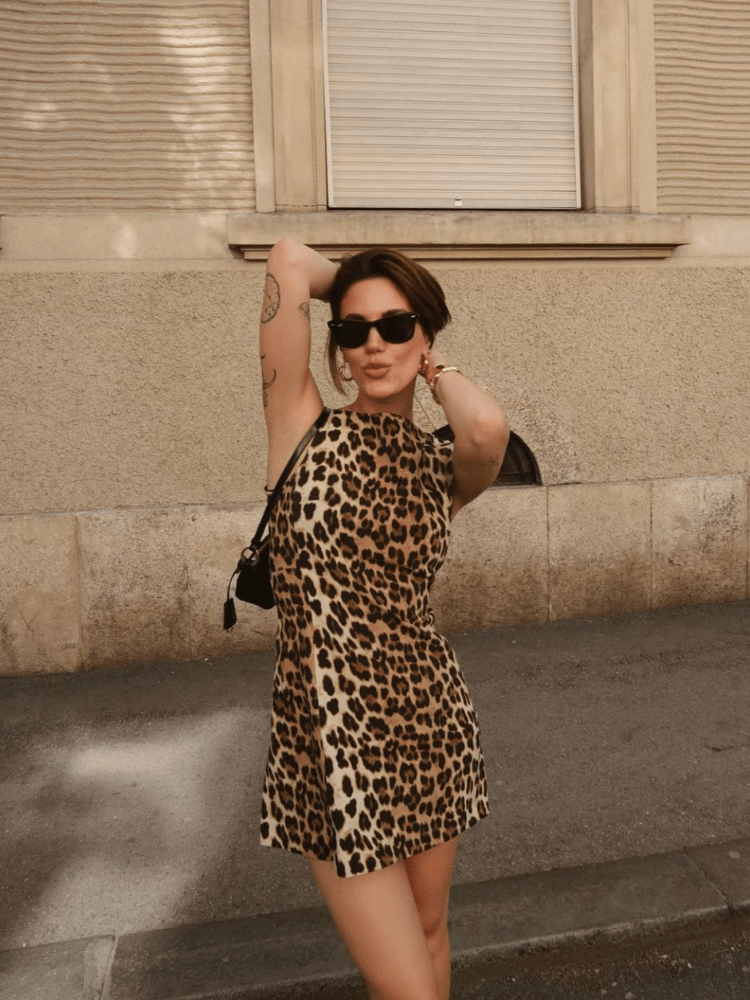 Leona mini šaty s leopardím vzorem