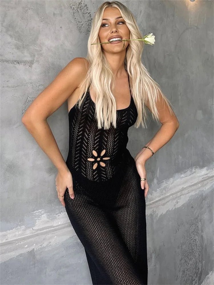 Lilith Hollow pletené maxi šaty
