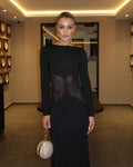 Liora síťované bodycon maxi šaty