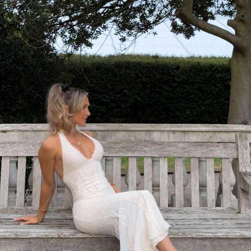 Sienna halter šaty maxi s krajkou