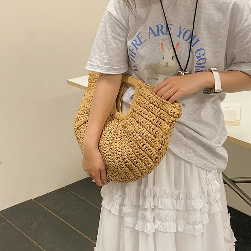 Bianca půlměsícový ratanový tote bag