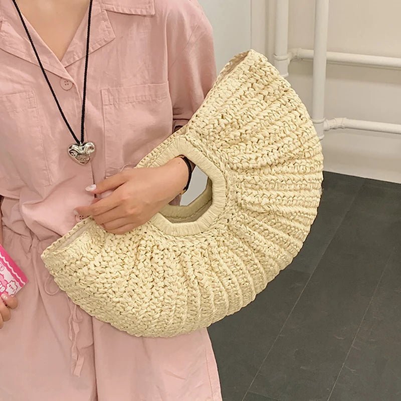 Bianca půlměsícový ratanový tote bag