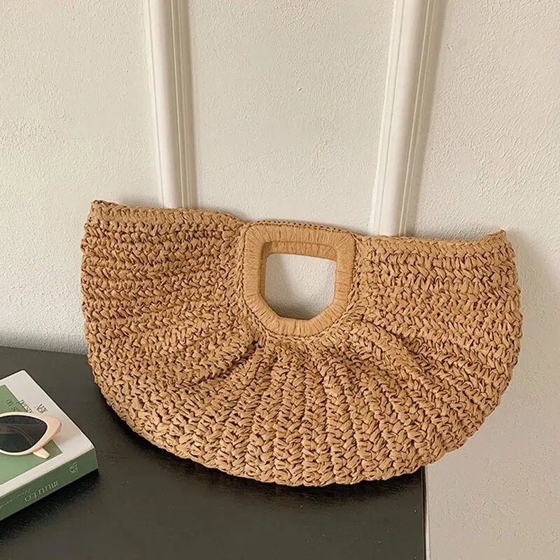 Bianca půlměsícový ratanový tote bag