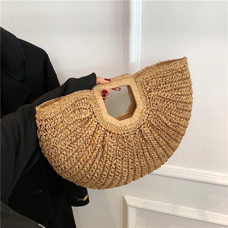Bianca půlměsícový ratanový tote bag