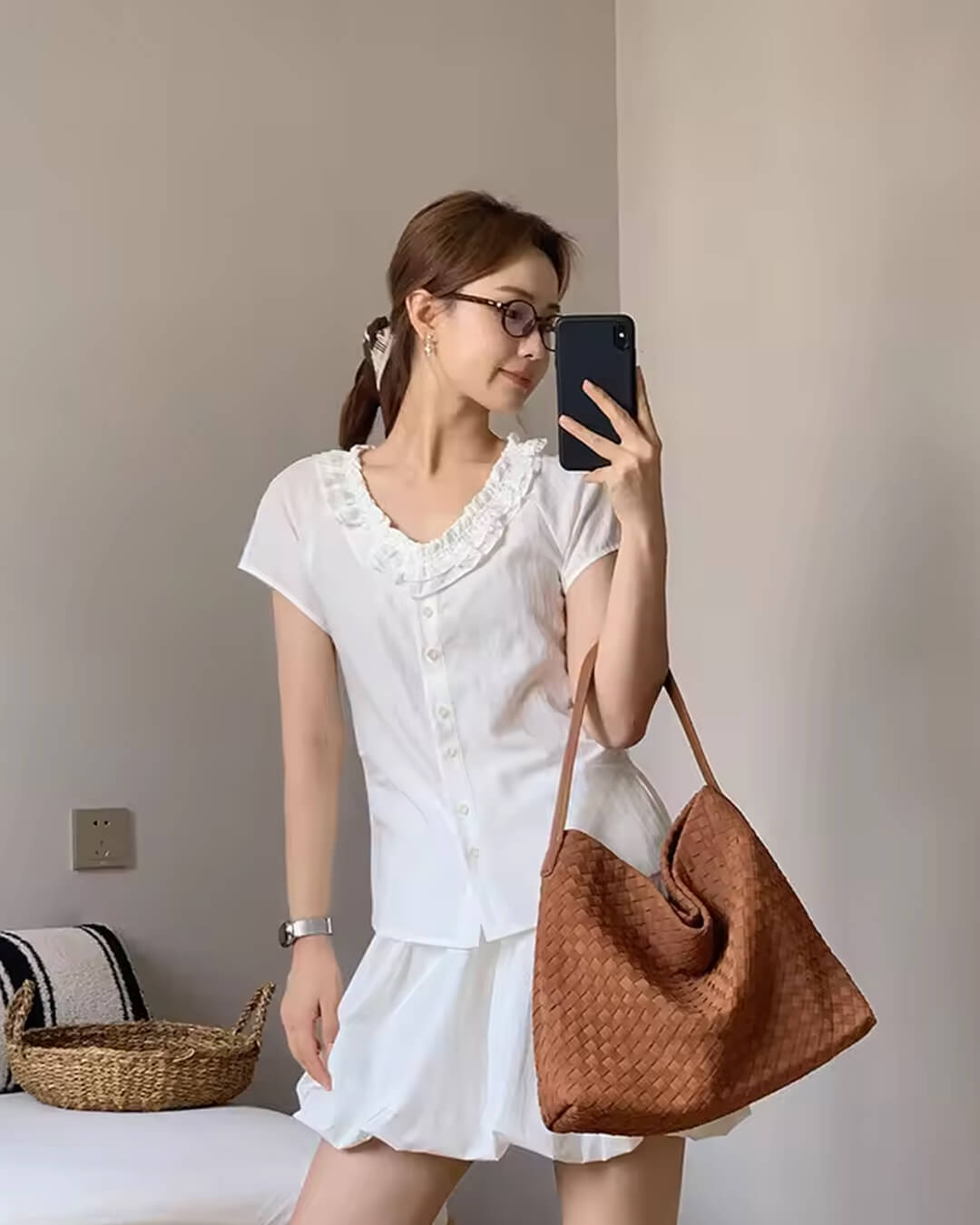 Marceline semišová shopper taška