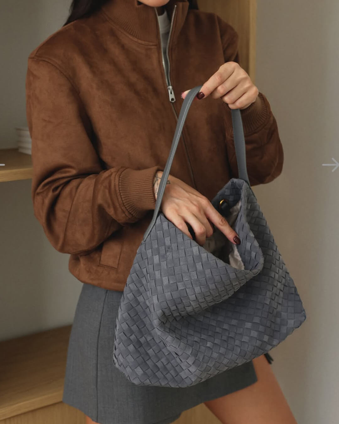Marceline semišová shopper taška