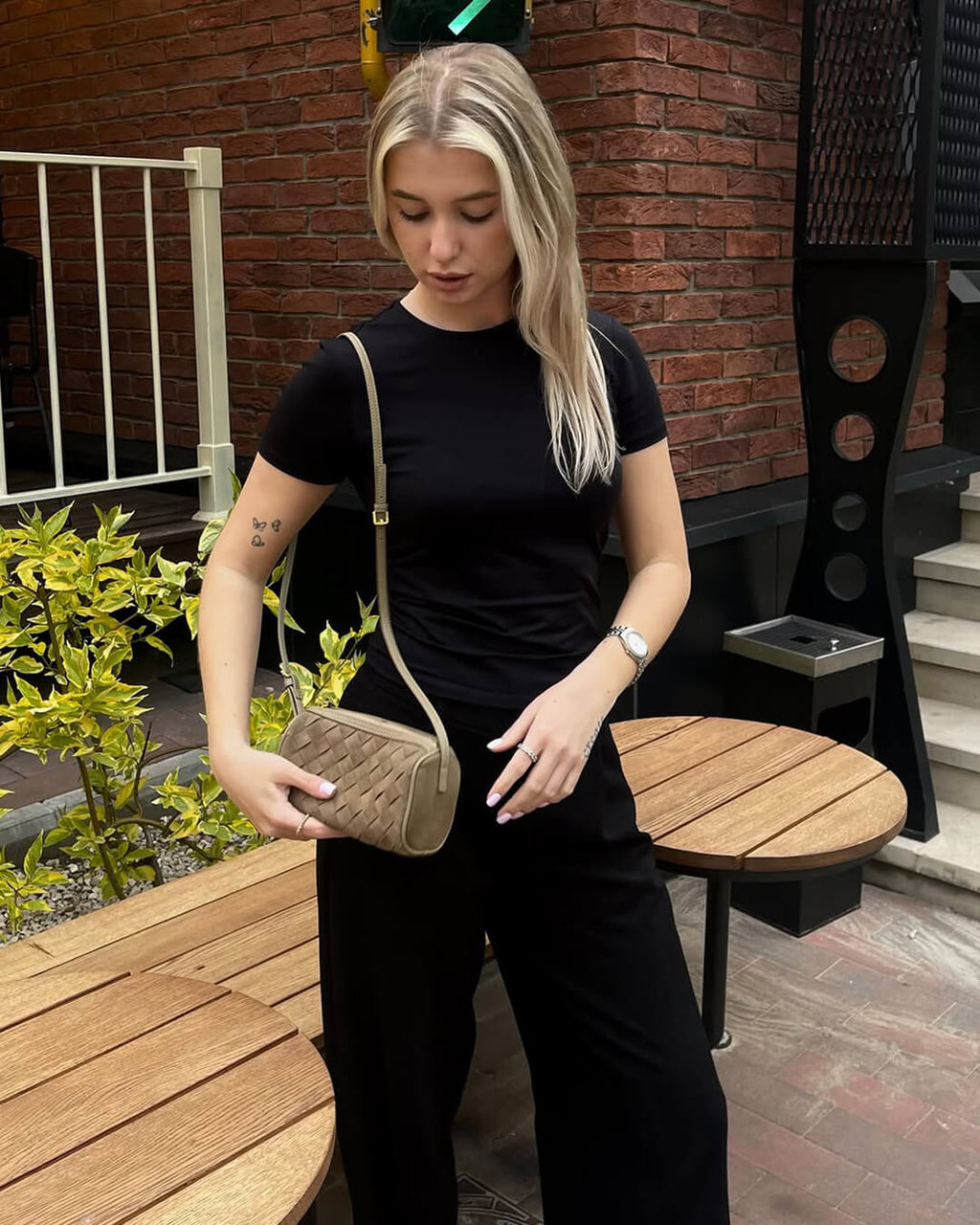 Eva tkaná semišová taška